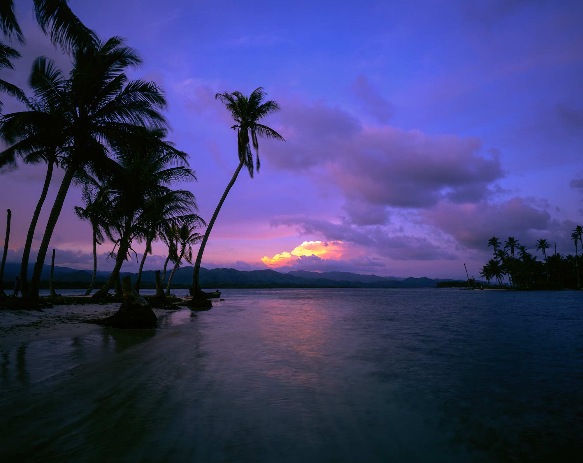 Scene of the San Blas Islands at Sunset